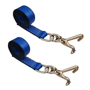 Paquete de 2 correas de gancho TJ de 2" x 10' para grúa remolque transporte automático - Imagen 1 de 7