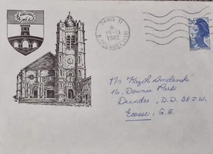 French Stamp Addressed Envelope Postmark Paris 15 November 1982 - Picture 1 of 1