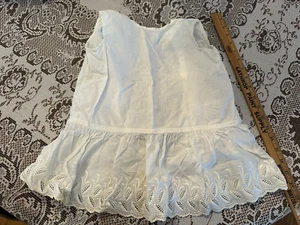 CHILD'S Edwardian Era Petticoat White Cotton wide embroidered ruffle - Picture 1 of 5