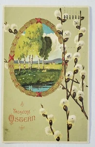Happy Easter (German) - Postcard Posted 4/15/1911 ~ Ben Franklin Stamp - Picture 1 of 12