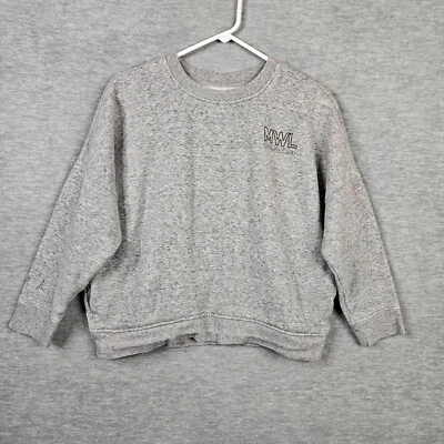 MWL By Madewell Leisure Club Logo Printed Cropped Gray Sweatshirt Size XS - Image 1 of 4
