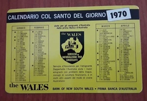 Calendario tascabile col Santo del giorno - The Wales Bank anno 1970 - Picture 1 of 1