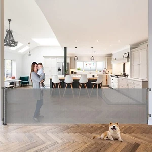 Extra breites einziehbares Babytor 120"x34" - Hund & Kleinkind Barriere für Öffnungen - Bild 1 von 9