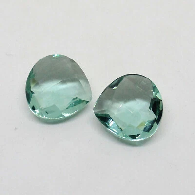 Aquamarine Heart Briolette Gemstone 16 mm 24.35 Ct 2 Pcs Loose Gemstone - Image 1 of 2