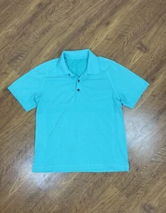 Lululemon Polo Shirt Mens S-M Teal Green Metal Vent Tech Short Sleeve Stretch - Picture 1 of 5