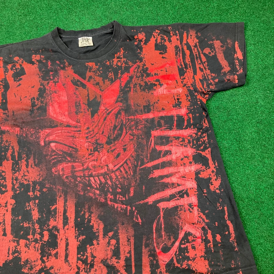 Camisa De Colección In Flames Para Hombres L Negra Roja AOP Estampado Completo Banda de Heavy Metal Y2K Foto 1 de 4