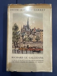 Richard Le Gallienne From A Paris Garret 1/1000 HC DJ Unusual In DJ + Mylar Prot - Picture 1 of 20