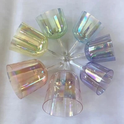 HYE-EUN CDEFGAB Chakra Tones Seven Color Alchemy Hand Held Quartz Crystal Singing Bowls