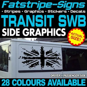 para adaptarse a FORD TRANSIT MK6/7 SWB UNION JACK UK FURGONETA PEGATINAS GRÁFICAS CALCOMANÍAS - Imagen 1 de 2