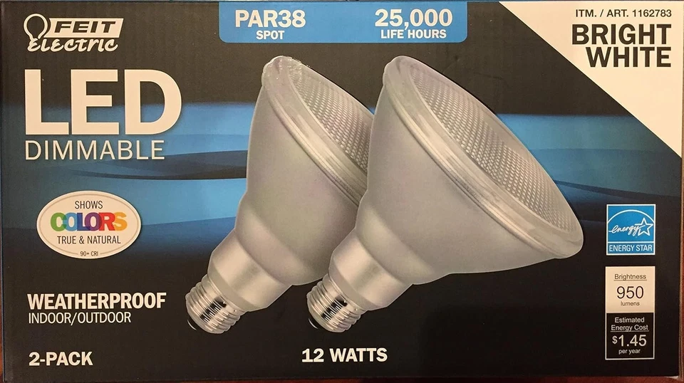 Feit PAR38 Spot Dimmable LED Light Bulb 2-Pack - Image 1 of 1