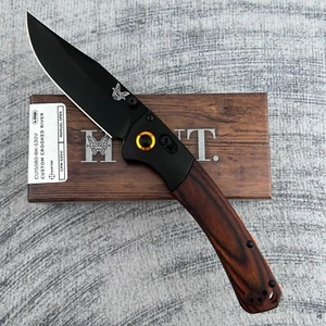 Benchmade 15080-2 Black Crooked River CPM-S30V Stabilized|Wood Folding Knife - Picture 1 of 7