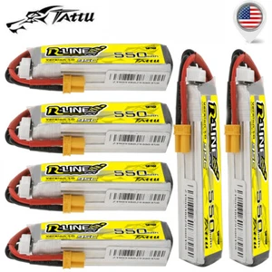 6PC Tattu R-Line 550mAh 11.1V 95C 3S Lipo Battery XT30 For FPV Racing Quadcopter - Picture 1 of 6