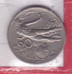A607: Moneta Coin Vittorio Emanuele III - 20 Centesimi 1922 Libertà - Picture 1 of 1