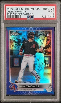2022 Topps Chrome atualização Alek Thomas roxo refrator PSA 9 - Imagem 1 de 2