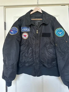 Giacca da volo Alpha Industries uomo XXL CWU-45/P equipaggio bomber toppe pilota USA - Foto 1 di 12