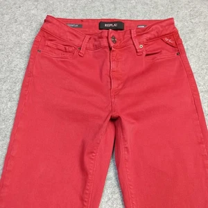 Replay LUZIEN Hyperflex Damen Jeans W29 L30 rot Skinny High Waist Stretch Slim - Bild 1 von 13