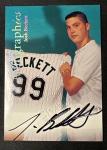 2000 Skybox Autographics Josh Beckett Rookie Auto Marlins Red Sox RC Signature - Picture 1 of 14