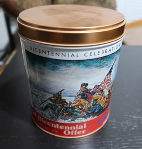 1776 -1976 Bicentennial Celebration Collectible Tin Washington Crossing Delaware - Picture 1 of 8