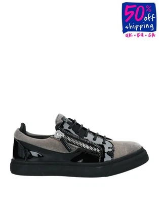 RRP€735 GIUSEPPE ZANOTTI Leather & Velour Sneakers US7 UK4 EU37 Made in Italy - Imagem 1 de 4