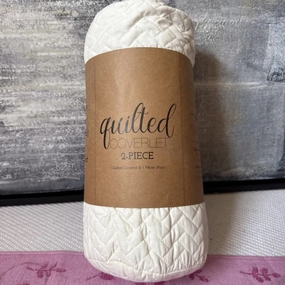 Linen Market Herring Pattern Quilt Set, Twin/twin Xl Ivory - Image 1 of 3