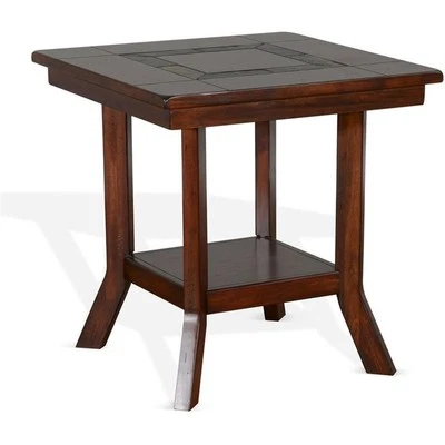 Mesa auxiliar Sunny Designs Santa Fe 25" madera caoba en chocolate oscuro Foto 1 de 4