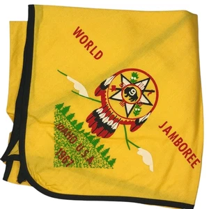 1967 World Jamboree Idaho Region 9 U.S.A. Neckerchief BLK Bdr (LB2137) - Picture 1 of 2