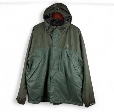 Chaqueta cortavientos Hellly Hanson para hombre talla XL verde bolsillos empaquetable con capucha cremallera Foto 1 de 4