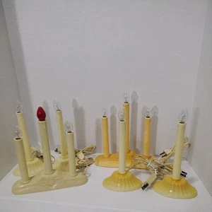 6 Vintage Christmas 3 & 1 Candelabra Window Light Candle Candolier Electric - Picture 1 of 15
