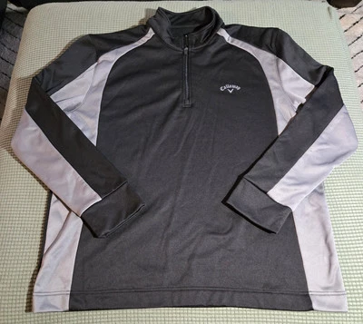 Callaway Sudadera Pullover Para Hombres XXL Negra Plateada 1/4 Cremallera Golf Informal Foto 1 de 4