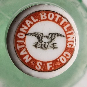 1898 Porzellan Flaschenverschluss National Bottling Co. Brewery San Francisco CA - Bild 1 von 6