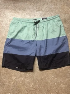 Club Room NWT Swim Trunk Shorts Men’s Swimsuit, Blue Color-block Sz. XXL 2XL 9” - Picture 1 of 4