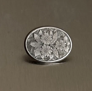Rare Antique 1901 John Round Son English Sterling Silver Button flower - Picture 1 of 5