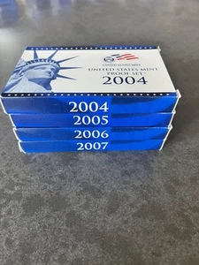 2004-2007 US Mint Proof Sets OGP Box & COA Lot 42 Coins (4 Annual Sets) - Picture 1 of 8