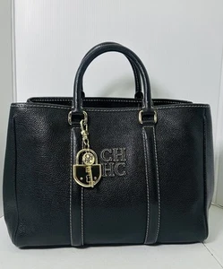 CH Carolina Herrera Tasche Handtasche schwarz Leder Matteo - Bild 1 von 18