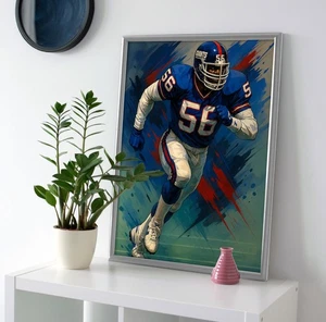 Lawrence Taylor Poster oder Leinwand - LT New York Giants Wandbild Gemälde - Bild 1 von 4