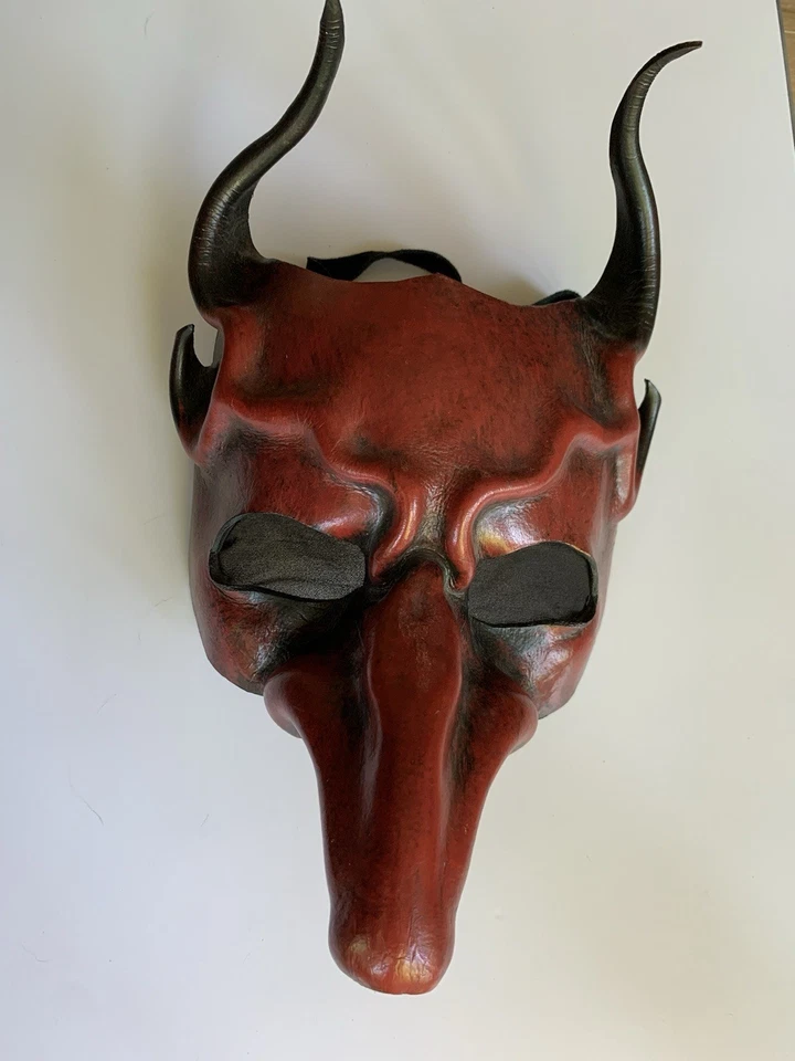 Leather Devil Horns Masquerade Mask Arts Myth Plague Nose Mask - Image 1 of 4