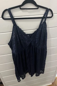 Torrid Damen Spitze Babydoll Negligee Nachthemd Blau Größe 5X Sexy Romantisch - Bild 1 von 3
