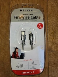Belkin 1394 FireWire iLINK 400Mbps 6' 6-Pin to 4-Pin Computer Digital Camcorder - Picture 1 of 2