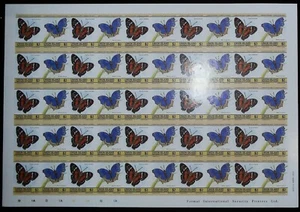 SCHMETTERLINGE KOMPLETTER BLATT 50 BRIEFMARKEN ND NR. 100-101 NEU ** GUTER WERT. - Bild 1 von 1