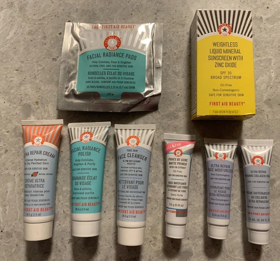 FAB First Aid Beauty Travel Size: Facial Radiance, Cleanser, Serum, Moisturizer - Imagem 1 de 1