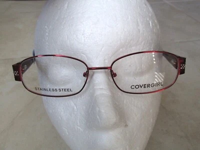 全新 Covergirl 金属眼镜框 53-17-135 葡萄酒 红色 带闪亮 不锈钢 76.00 美元 — 第 1/4 张图片