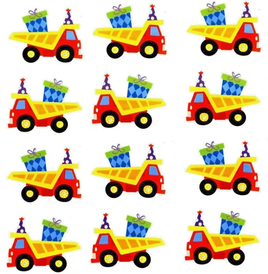 Mrs. Grossman's Birthday Party Dump Truck Scrapbook Stickers! 3 Strips - Image 1 of 2