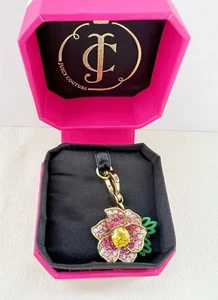 Juicy Couture 2012 Gold Tone Hardware Pave Flower Charm NEW in Box ~ YJRU5807 - Picture 1 of 10