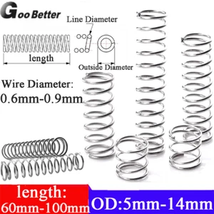 Galvanization Compression Springs Spring Φ0.6-0.9mm OD 5mm-14mm length 60-100mm - Picture 1 of 9