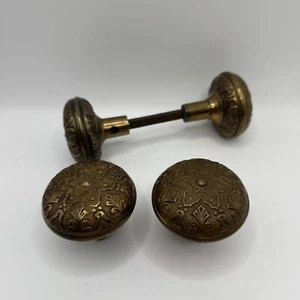 Set Of 4 High Quality Antique Cast Brass Eastlake Geometric Door Knobs - Picture 1 of 6
