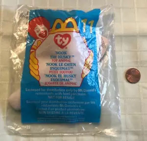 SEALED McDonalds TOY 1993 Tag Ty Teenie Beanie Baby Nook The Husky#11 1999 - Picture 1 of 2