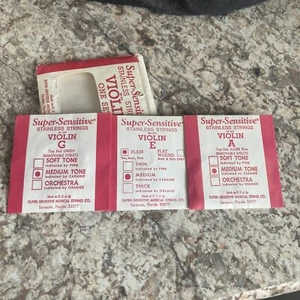 Vintage Super Sensitive Stainless Violin Saiten SS211,12,14 Set Medium Tone USA - Bild 1 von 8