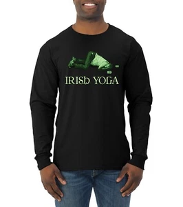 Camisa de manga larga de yoga irlandés divertida fiesta irlandesa día de San Patricio para hombre - Imagen 1 de 6