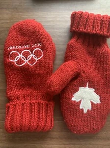 Vancouver 2010 Winter Olympics Teams Canada Red Knit Mittens Adults Size L/XL  - Picture 1 of 4