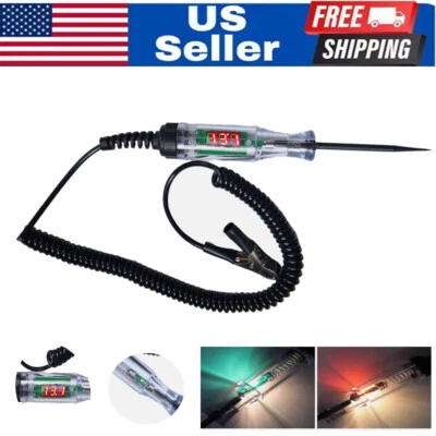 12V Digital Electric Circuit Tester Voltage Test Pen Probe Volt Test For Car US